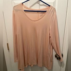 Chico’s The Ultimate Tee Tunic Top Long Sleeve Peach